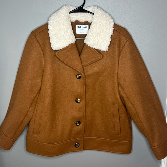 Old navy Soft -Brushed Sherpa-Trim Jacket Medium - Picture 1 of 6